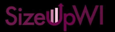 Logo displaying the text 'sizeUP' with purple and pink elements, featuring a stylized graph and an upward arrow.