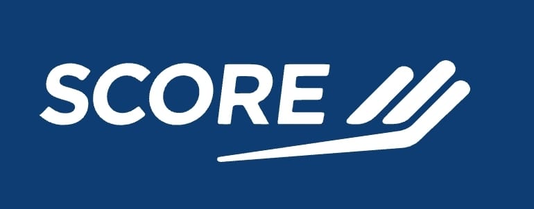 Logo with the word 'Explore' in white on a blue background